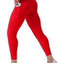High Waisted Lounge Leggings 25"-No Front Seam Tummy Control Buttery Soft Yoga Pants Workout Leggings for Women (Red, XXL)