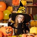 36Pcs Wizard Theme Party Favors - Wand Pencils Wizard Glasses with No Lenses Lightning Bolt Scar Temporary Tattoo for Teen Kid Student Magic Birthday Party Favors Halloween Decor School Rewards Black