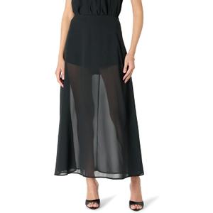 The Drop Women's Dierdre Sheer Maxi Skirt (Black, L)