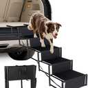 NRYDEPET Dog Stairs for Car 5 Steps Foldable Pet Steps for SUV, Truck, 34-38 Inch Height, Non-Slip Surface, Supports Up to 150 lbs