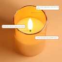 Gold Glass Flameless Candles with Remote Batteries, Flickering Slim LED Pillar Candles Home Table Decor Set of 5