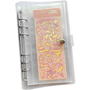 Clear Sticker Organizer Storage Binder for Kpop Deco Stickers A6 Sticker Book Collecting Album for Planner Scrapbook and Journal Stickers Displaying Double-sided 50 Pocket