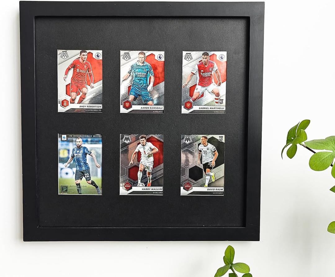Baseball Display Card Box,6 Graded Sports Trading Card Display Frame,Collectible Card Display Stand,Star Card Display Box,with UV Protection,Suitable for Football,Basketball,Hockey,Black.