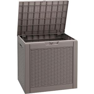 Fancyango 31 Gallon Outdoor Storage Deck Box Waterproof, Grey