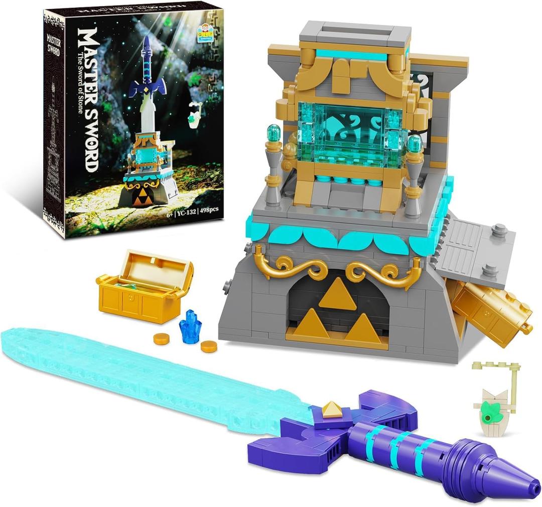 BOTW The Master Sword Glowing Building Block Set,Sword Toy Set for Adults Boy Fans Kids Ages 6-12 Year Old498PCS)