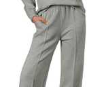 Aleumdr Women 2 Piece Sweatsuit Casual Long Sleeve Half Zip Tracksuits Hoodies and Wide Legs Sweatpangts with Pockets (Medium, Medium Grey)