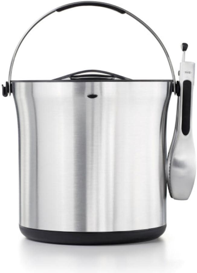 OXO 3107300 Steel Ice Bucket and Tongs Set