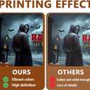 Halloween Backdrop Spooky Night Scene with Full Moon Grim Reaper Bats Tombstones and Forest Horror Style Photography Prop Suitable for Indoor Decoration Outdoor Gardens and Haunted House Theme Parties