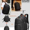 Rolling Backpack, 55L Large Backpacks with Wheels-Splits into Daypack & Laptop Backpack Fits 17 Inch Laptop,Water-Resistant & Carry-On Friendly for College,travel,camping,Weekender Hiking Black