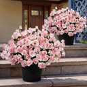 Set of 2 Pre-Made Artificial Potted Flowers for Outdoors