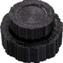 SUT 60-Count Black Disposable Plastic Plates - 10" Dinner & 7" Dessert Plate Set for Halloween, Gothic Weddings, Birthday Parties | Thick, BPA-Free & Leakproof Party Dinnerware (60 Pack)