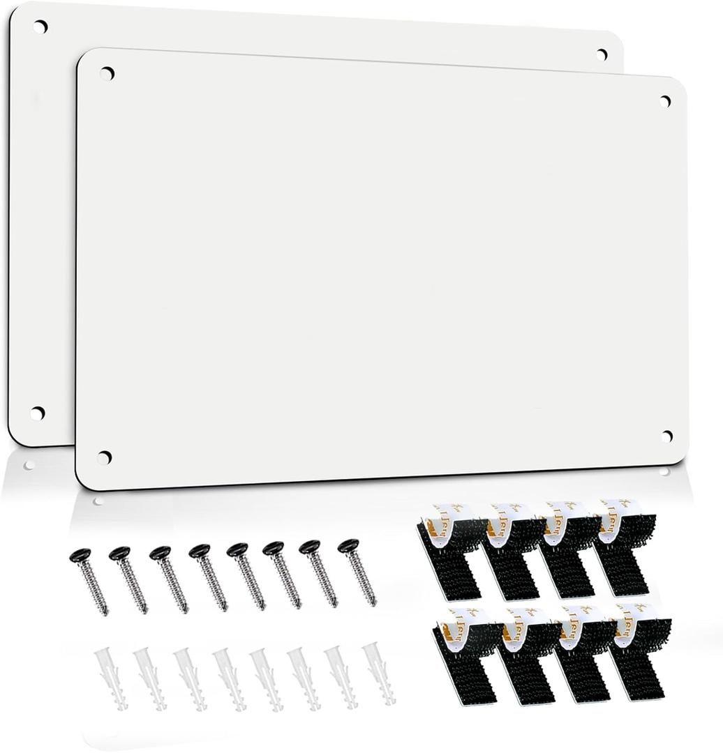 2Pack Magnetic Board 17.5" x 11.4" Magnet Bulletin Board is Suitable for displaying Notes, Photos,Magnetic Letters,Suitable for Walls, refrigerators, cabinets, etc (White)
