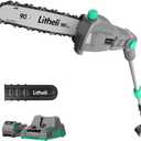 Litheli Cordless Pole Saw,10-Inch 40V Pole Saws for Tree Trimming, Electric Tree Saw for Branch Cutting, Pruning, 2.5Ah Battery& Charger Included