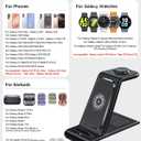 Wireless Charging Station for Samsung Wireless Charger Galaxy S26 Ultra/S25/S24/S23/S22/Note20 Z Fold Flip7 Galaxy Watch 8/7/6/5/4/3 Active 2/1 Stand Galaxy Buds4/4 Pro/3/2 Pro/Live Multiple Devices
