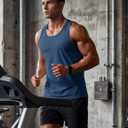 TACVASEN Men's Workout Tank Tops Sleeveless UPF 50+ Summer Sun Shirts Quick Dry for Running Swim Gym Beach (Blue, M)