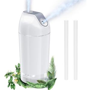 Mini Humidifier-Battery Operated 480ml Cordless Portable Small Humidifier USB Rechargeable Personal Desktop Humidifiers With Night Light & 4 Spray Modes for Car, Baby, Plants (White, 2600mAh)