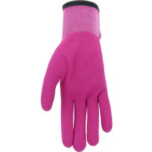MUD Grip Women's Polyester Blend Shell and Water Resistant Sandy Nitrile Coated Palm Garden Gloves, Hook and Loop Closure, Abrasion Resistant, Excellent Grip, Purple, Medium/Large (MD31021M-WML) 