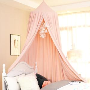 Kids Bed Canopy Girls Canopy for Crib Canopy Nursery Canopy Hanging Canopy Blocking Light Canopy Reading Canopy (Beige Pink)