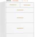 VASAGLE Custos Collection - Dresser for Bedroom, Chest of Drawers for Closet, Modern Style, TV Stand for Living Room, 6 Drawers, 15.8 x 23.7 x 34.8 Inches, Cloud White ULTS415WB01S