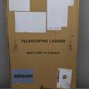 BOCOM 14.5 FT Aluminum Telescoping Ladder, Lightweight Multi-Purpose Collapsible Extension with 2 Triangle Stabilizers, Heavy Duty 330 lbs Max Capacity, Ideal for Home, RV, and Outdoor Work Black