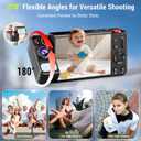 Digital Camera, 4K 64MP Cameras for Photography, 270Flip Screen Vlogging Camera, Autofocus, Flash, 18X Zoom, 2 Batteries, 64GB Card, Point and Shoot Digital Cameras for Kids Teens, Black