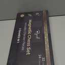 Wooden Magnetic Chess Set & Checkers Board Game, 15 Foldable Chess Board | Solid Wood 2-in-1 Board Game for Adults with Storage Box, 2 Extra Queens, Portable Travel Chess Set for Kids & Beginners