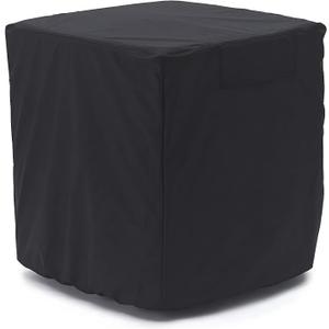 STARTWO Air Conditioner Cover for Outside Units - Durable Waterproof Square AC Cover for Outdoor with Windproof Buckles Elastic Hem for Secure Fit Year Around Protection -Black W26inD26inH32in (26x26x32 inch)