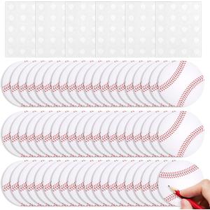 60pcs Paper Baseball Cutouts, with 120 Glue Points Baseball Sports Party Decorations Classroom Bulletin Board Birthday & Baby Shower DIY Supplies