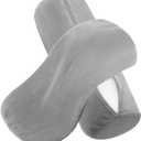 Prasacco 2 Pcs Cervical Neck Roll Pillow Cover with Zipper, Round Pillow Covers Soft Neck Roll Pillow Cover Comfortable Pillowcases for House Home Decor Cylindrical Pillow Cushion(Gray, 16 x 6 Inch) (Grey)
