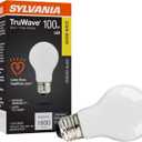 Sylvania LED TruWave Natural Series A19 Light Bulb, 100W Equivalent, Efficient 15W, 1600 Lumens, Medium Base, Dimmable, Frosted, 3000K, Warm White - 1 Pack (42295)