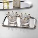 IMEEA Small Silver Tray Rectangular SUS304 Stainless Steel Bathroom Tray for Jewelry, Perfume, Vanity, Serving, 8 x 4.6 inch