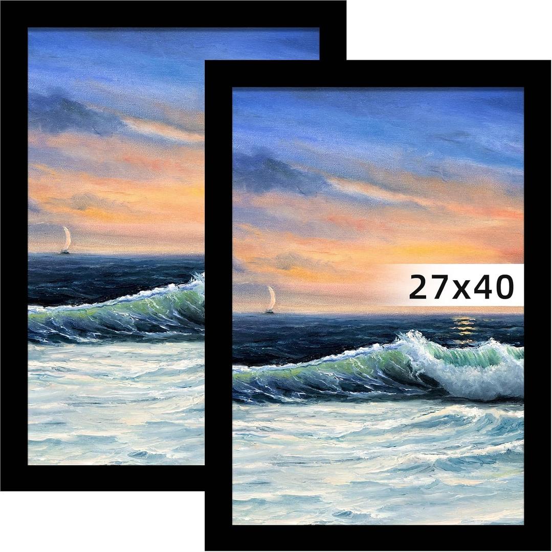 LUCKYLIFE 27x40 Frame in Black, Gallery Frame for Wall Mounting, 2 Pack