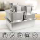 6 Set Stainless Steel Hotel Pans Full Size 2 1/2 Inch Deep With Lids, Anti-Jam Chafing Steam Table Pans, Catering Food Storage Metal Pan