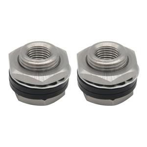 Fitvell Stainless Steel Bulkhead Fitting 1/4" NPT Female Bulked Coupler Thru-bulk Tank Fitting Connector (pack of 2)