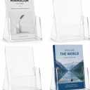 4 Pack Acrylic Sign Holder 8.5 x 11 inches, Acrylic Magazine Holder