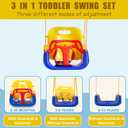 3 in 1 Toddler Swing with Frame, Outdoor Indoor, Baby Swing with Safety Belt for Indoor and Outdoor Use, Foldable Metal Stand & Clear Instructions, Easy to Assemble