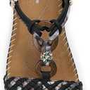 Littleplum Women Sandals Arch Support Handmade Bohemian Braided Flat Sandals Comfort Walking Beach Ankle Elastic Summer Shoes (8.5, Fashion Black)