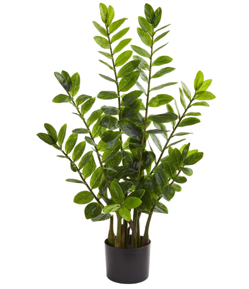 Nearly Natural 3 ft Artificial Zamioculcas ZZ Plant with Nursery Pot
Quality Glossy Foliage, Realistic Stems, Non-Decorative Nursery Pot, Tropical Accent for End Tables