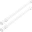 AIZESI Spring Tension Curtain Rods Short Tension Rod (White,17" to 28"-2Pcs)