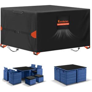 Kovshuiwe Outdoor Table Cover, 28 Inch Square Patio Table Covers, Waterproof Outside Small Table Cover Furniture Covers, Heavy Duty 600D Oxford - 28 X 28 X 28 Inch (Black)