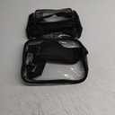 Double -Deck Clear Lunch Bag for Work with Adjustable Shoulder Strap and Top Compartment for Work, Picnic, Beach, School