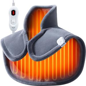 ALLJOY Heating Pad for Back Pain Relief, 24"x33" Weighted Heating Pad for Neck and Shoulder, Christmas Gifts for Women Men, Neck Heating Pad FastHeating with 6 Settings, Auto ShutOff