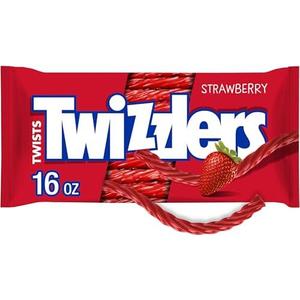 Pack Of 3TWIZZLERS Twists Strawberry Flavored Licorice Style, Chewy Candy Bag, 16 oz, BB 05/2026