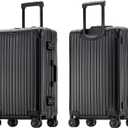 20 Inch All Aluminum Carry On Luggage, Aluminum Hard Shell Zipperless Suitcase with TSA Lock, Small Carry On Suitcase for Short Trips