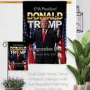 Inauguration Day Trump Won Flag House 2 Pcs Pack Wall Decor Home Patio 47th President Poster Decorations Making America Great Again Patio Banner MAGA Republican Gifts Made in USA