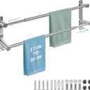 Double Towel Bar, Stainless Steel Adjustable 16 to 28In Double Towel Racks for Bathroom, Double Bath Towel Bar,Applicable to Bathrooms and Kitchens