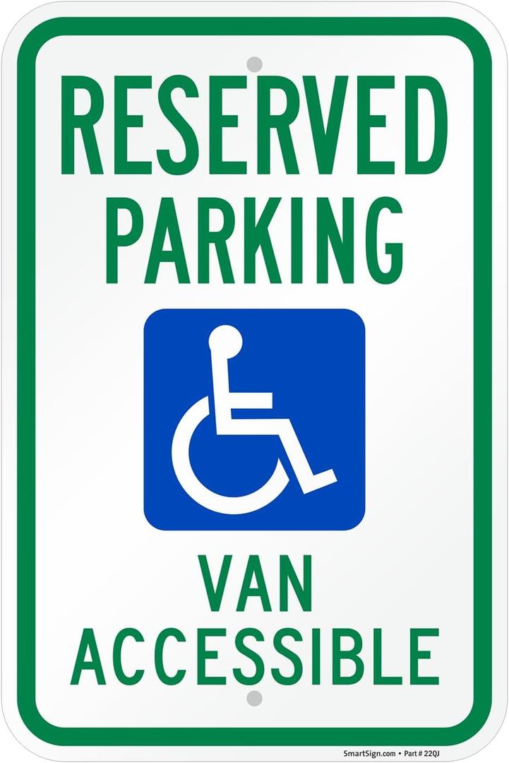 SmartSign "Reserved Parking - Van Accessible" Handicap Parking Sign | 12" x 18" Aluminum