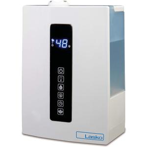 Lasko UH300 Warm and Cool Mist Humidifier with Humidistat and Timer, Quiet, Soothing Ultrasonic Dual Mist Humidifiers for Baby Nursery, Bedroom, Kids, Large Room and Home, 4.9L Tank, No Filter