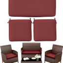 3 Pack Outdoor Replacement Cushions, Fit for 4-Seater Wicker Rattan Patio Conversation Set, 36x18x3,18x18x3, Liner & Cover