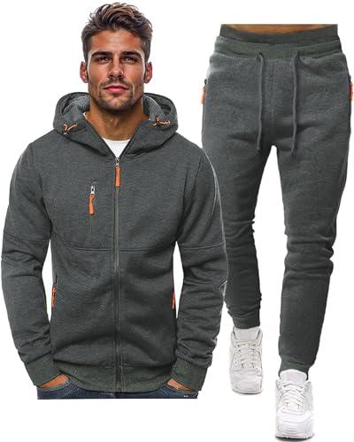 Hakjay Sweatsuits for Men 2 Piece Hoodie Men's Jogging Tracksuit Set Casual Athletic Long Sleeve Outfit Pullover Suit Set, XXL